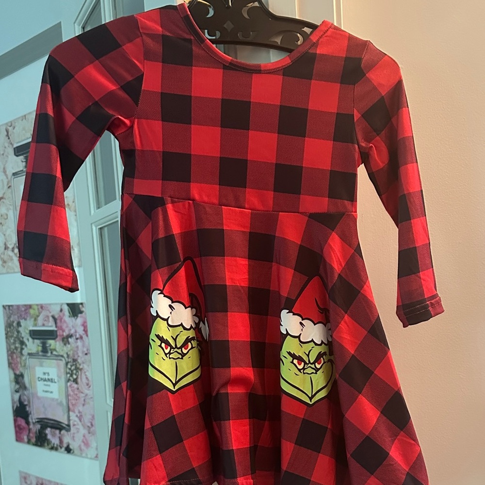 Red Plaid Kids Casual Dress